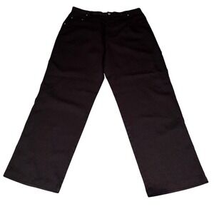 Anchor Blue Mens 38x32 Black Wide Leg Baggy Y2K Skater Trousers Pants V-041‎